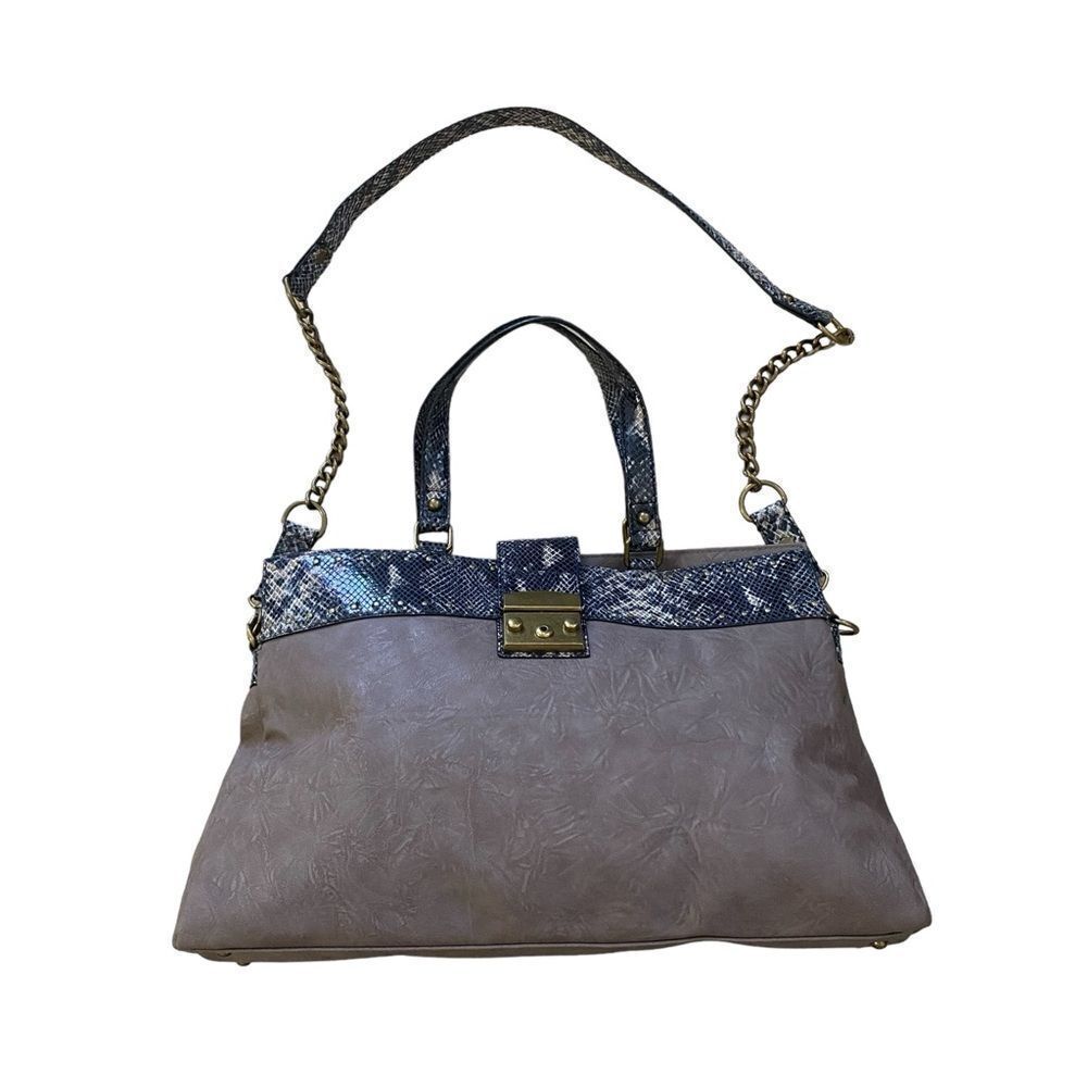 Kate Landry Faux Snakeskin Crossbody/Satchel Tan Bag